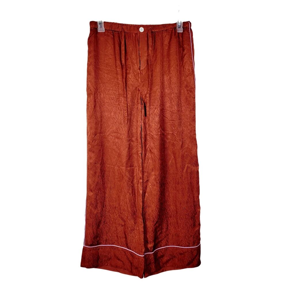 Untitled in Motion Emissus rust satin drawstring waist lounge pants XL